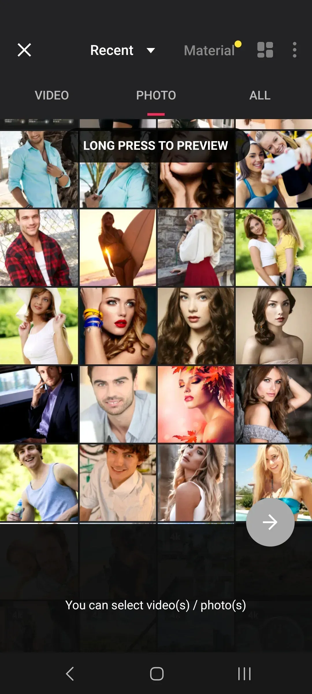 Vidnote app screen